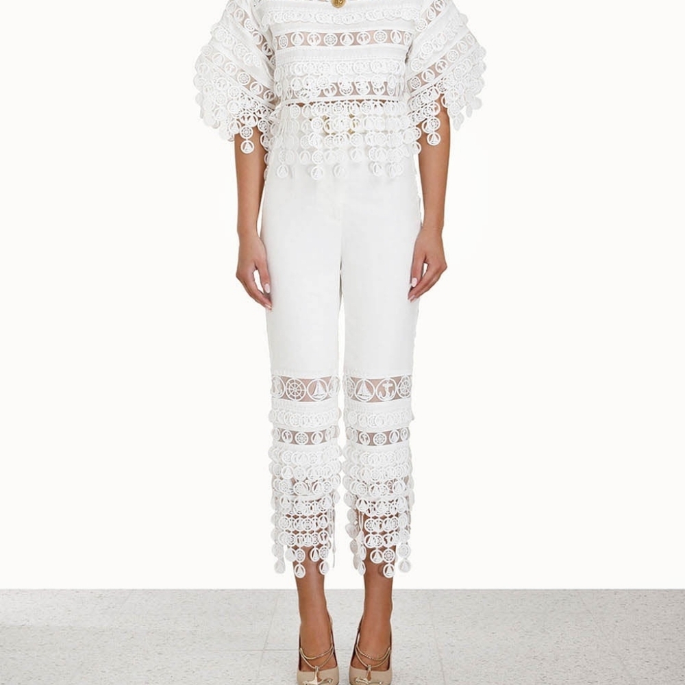 ZIMMERMAN Nautical White Linen Pants - Picture 4 of 17